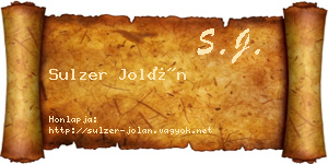 Sulzer Jolán névjegykártya