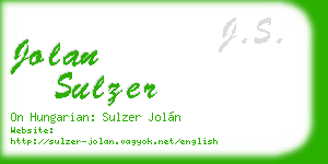 jolan sulzer business card